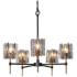 LNC Echonalyri 25" Wide Matte Black and Brass 5-Light Chandelier