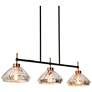 2_LNC Eiley 37 1/2" Wide Matte Black 3-Light Linear Island Pendant