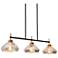 LNC Eiley 37 1/2" Wide Matte Black 3-Light Linear Island Pendant