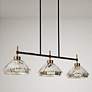 1_LNC Eiley 37 1/2" Wide Matte Black 3-Light Linear Island Pendant