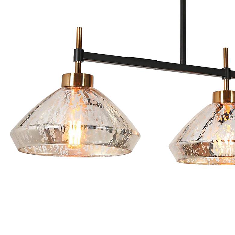 Image 3 LNC Eiley 37 1/2" Wide Matte Black 3-Light Linear Island Pendant more views