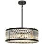2_LNC Elvira 23 1/2" Wide Matte Black Crystal 6-Light Pendant