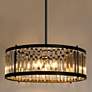 1_LNC Elvira 23 1/2" Wide Matte Black Crystal 6-Light Pendant