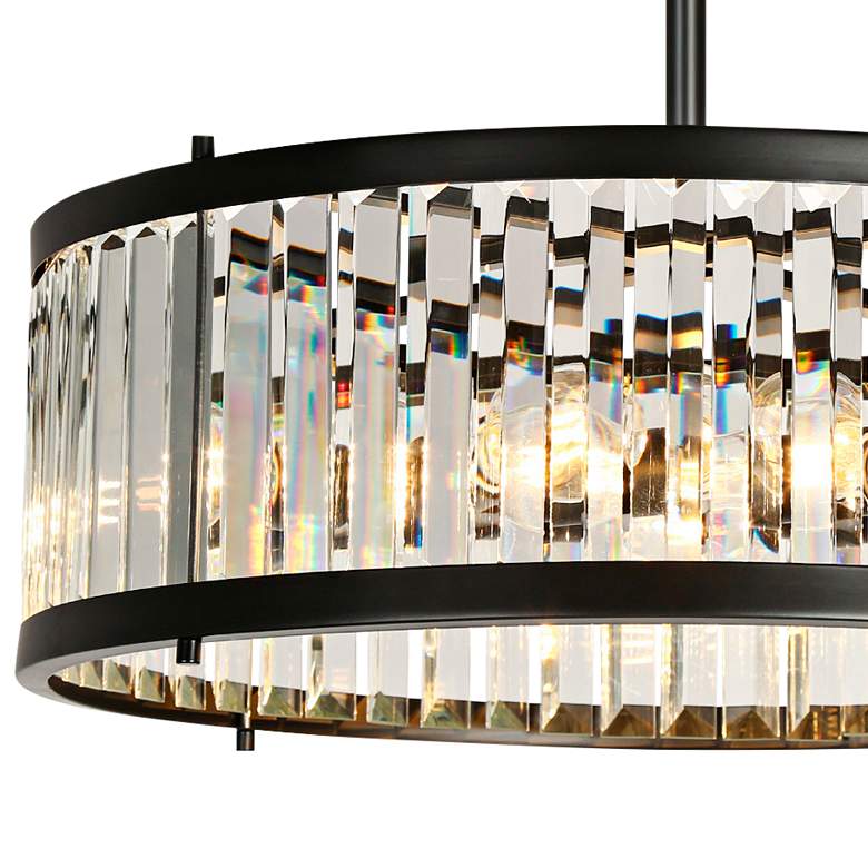 Image 3 LNC Elvira 23 1/2" Wide Matte Black Crystal 6-Light Pendant more views