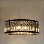 3_LNC Elvira 23 1/2" Wide Matte Black Crystal 6-Light Pendant more views