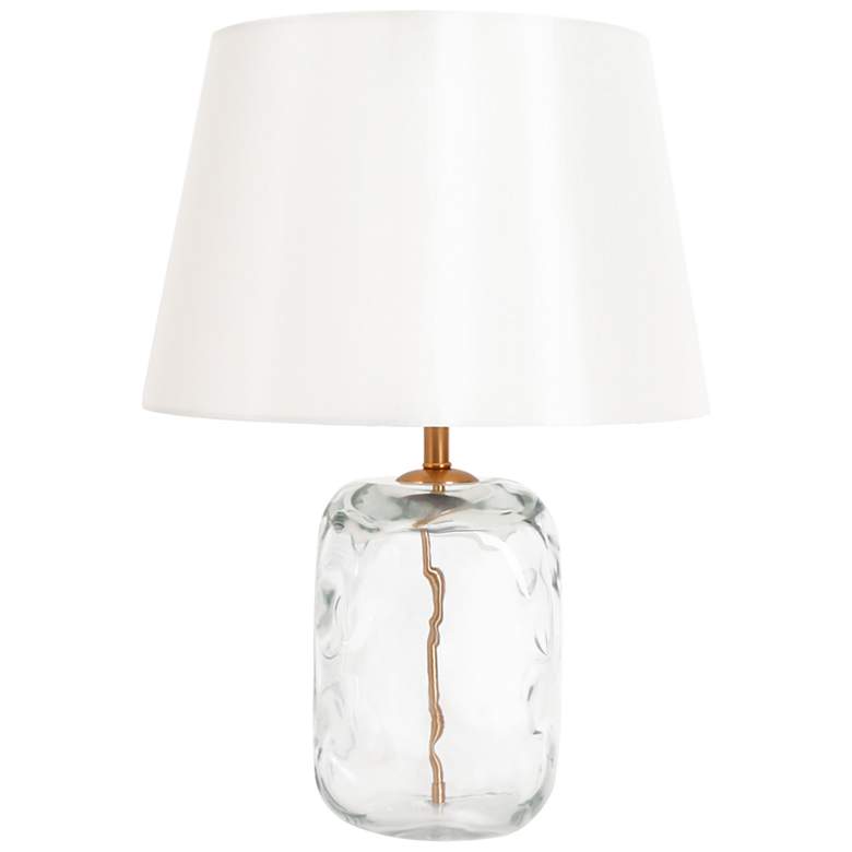 Image 1 LNC Flabellum 22 1/2" High Clear Hammered Glass Table Lamp