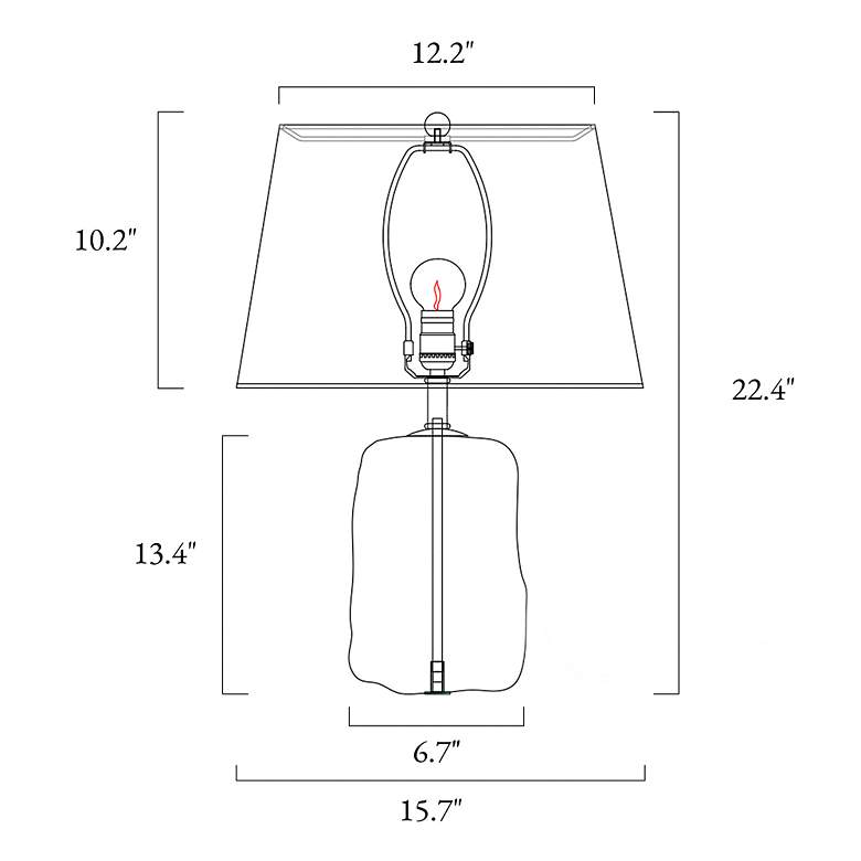 Image 2 LNC Flabellum 22 1/2" High Clear Hammered Glass Table Lamp more views