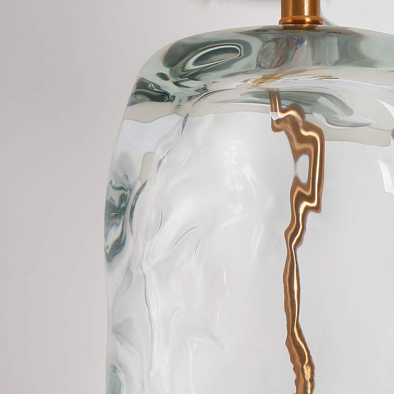 Image 4 LNC Flabellum 22 1/2" High Clear Hammered Glass Table Lamp more views