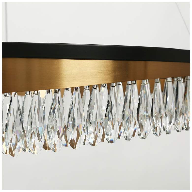 Image 2 LNC Flamgo 31 1/2" Wide Gold and Crystal Modern LED Ring Chandelier more views