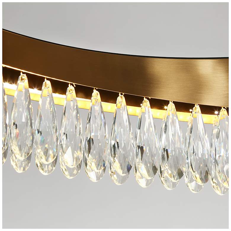 Image 3 LNC Flamgo 31 1/2" Wide Gold and Crystal Modern LED Ring Chandelier more views