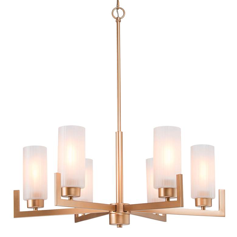 Image 2 LNC Gollin 27 1/2" Wide Gold 6-Light Modern Chandelier
