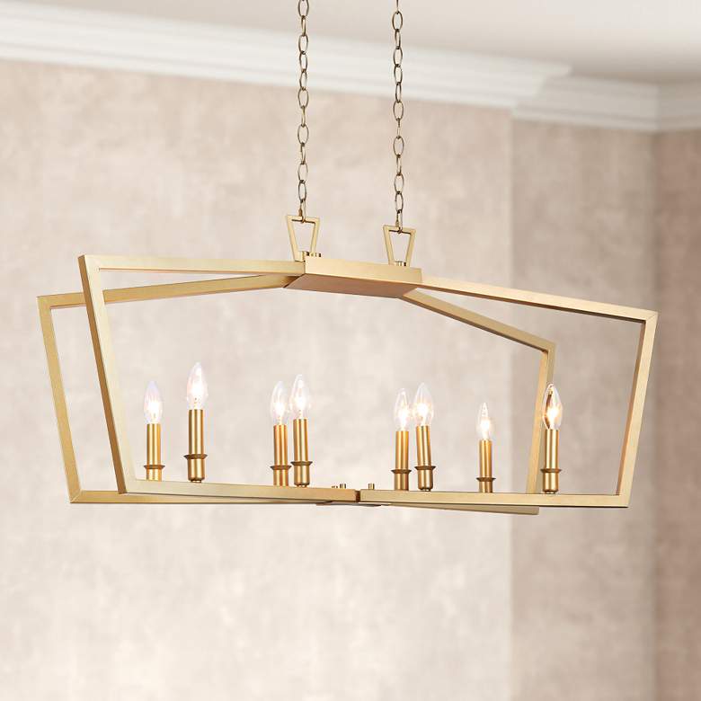 Image 1 LNC Hayes 38 1/4" Wide Gold Metal 8-Light Island Chandelier