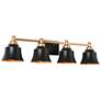 1_LNC Indus 30" Wide 4-Light Black and Gold Bath Light