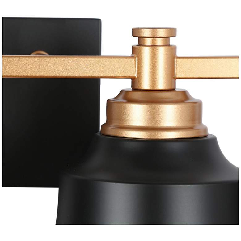 Image 4 LNC Indus 30" Wide 4-Light Black and Gold Bath Light more views