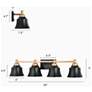 5_LNC Indus 30" Wide 4-Light Black and Gold Bath Light more views
