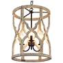 2_LNC Jolla 14" Wide 3-Light Open Cylinder Light Wood Finish Chandelier