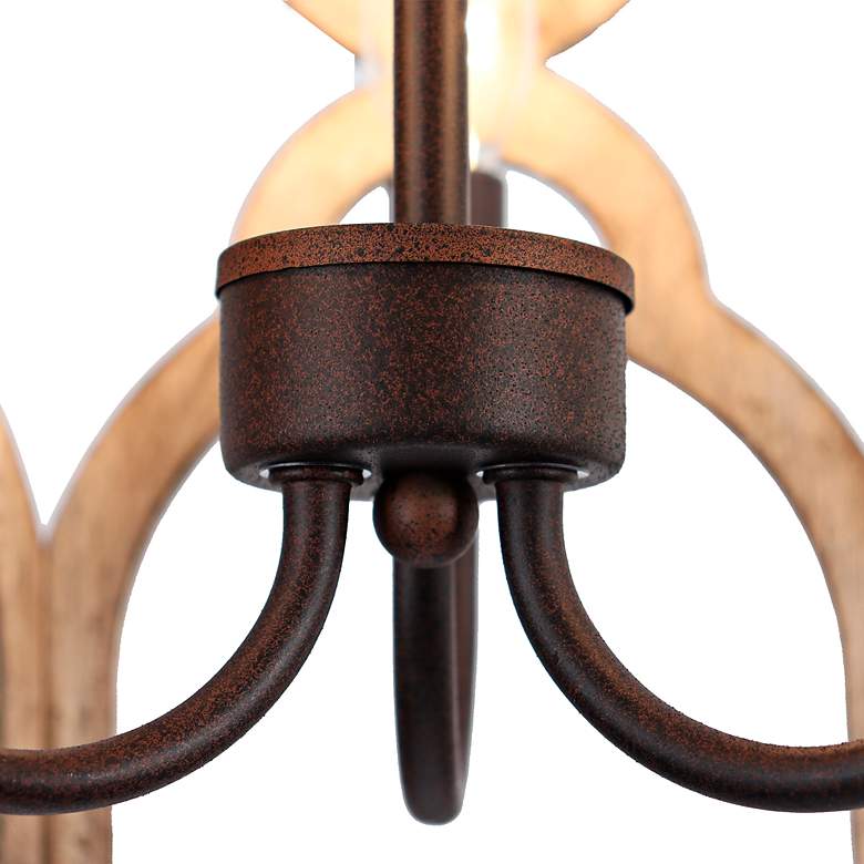Image 4 LNC Jolla 14" Wide 3-Light Open Cylinder Light Wood Finish Chandelier more views