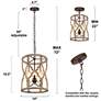 4_LNC Jolla 14" Wide 3-Light Open Cylinder Light Wood Finish Chandelier more views