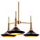 LNC Lacos 25" Modern Matte Black and Plating Brass 3-Light Chandelier