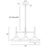 5_LNC Lacos 25" Modern Matte Black and Plating Brass 3-Light Chandelier more views