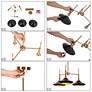 6_LNC Lacos 25" Modern Matte Black and Plating Brass 3-Light Chandelier more views