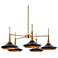 LNC Lacos 33" 5-Light Black and Brass Mid-Century Modern Chandelier