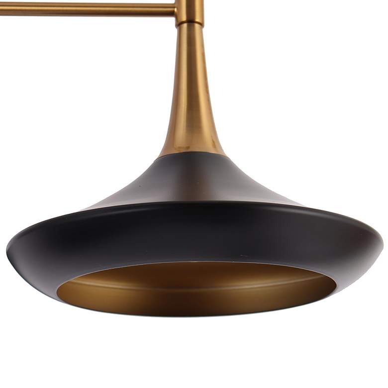 Image 4 LNC Lacos 33" 5-Light Black and Brass Mid-Century Modern Chandelier more views