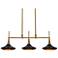 LNC Lacos 34 1/2" Modern Brushed Gold Black 3-Light Linear Pendant