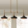 1_LNC Lacos 34 1/2" Modern Brushed Gold Black 3-Light Linear Pendant