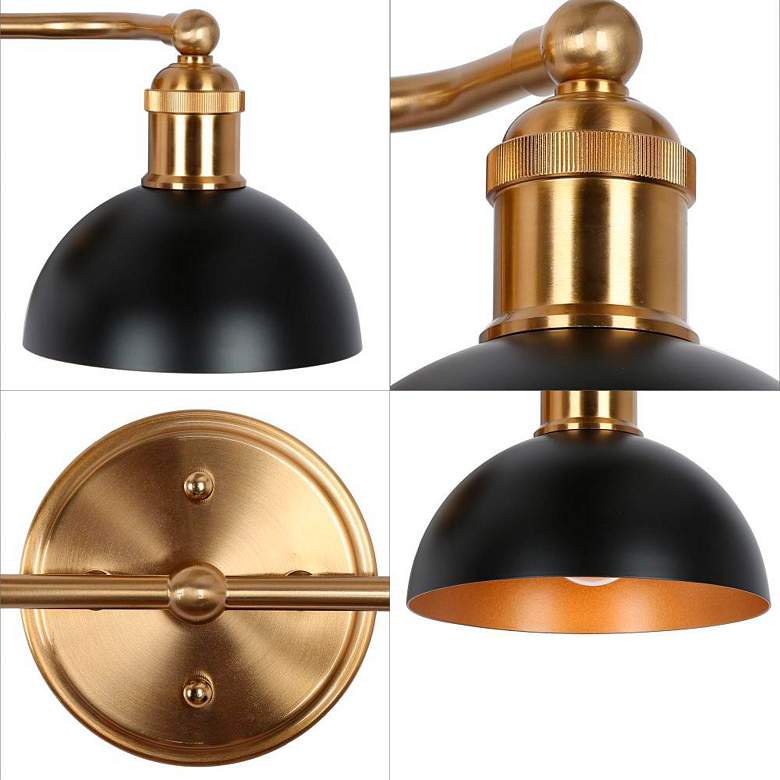 Image 4 LNC Lighting 14 1/2" Wide 2-Light Black Dome Bathroom Vanity Light more views