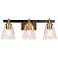 LNC Lighting 24" Wide 3-Light Brass Gold Bathroom Vanity Light