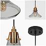 3_LNC Lighting 8 3/4" Wide Brass and Smoke Gray Glass Pendant more views