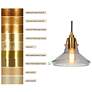 4_LNC Lighting 8 3/4" Wide Brass and Smoke Gray Glass Pendant more views