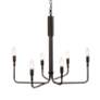 2_LNC Lighting Arlin 25" Wide Polished Black 6-Light Candle Chandelier