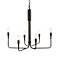 LNC Lighting Arlin 25" Wide Polished Black 6-Light Candle Chandelier