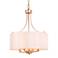 LNC Lighting Fanes 16" Wide Gold 4-Light Drum Shade Chandelier