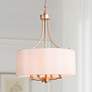1_LNC Lighting Fanes 16" Wide Gold 4-Light Drum Shade Chandelier
