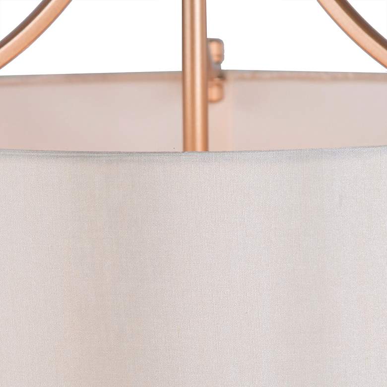 Image 5 LNC Lighting Fanes 16" Wide Gold 4-Light Drum Shade Chandelier more views