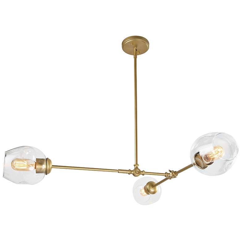 Image 2 LNC Lighting Gerald 31 1/2" Wide Gold Metal 3-Light Sputnik Chandelier