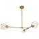 LNC Lighting Gerald 31 1/2" Wide Gold Metal 3-Light Sputnik Chandelier