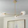 1_LNC Lighting Gerald 31 1/2" Wide Gold Metal 3-Light Sputnik Chandelier
