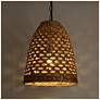 4_LNC Lighting Holophankton 13" Wide Natural Rattan Pendant Light more views