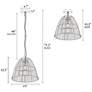 3_LNC Lighting Holophankton 15" Wide Natural Rattan Dome Pendant Light more views