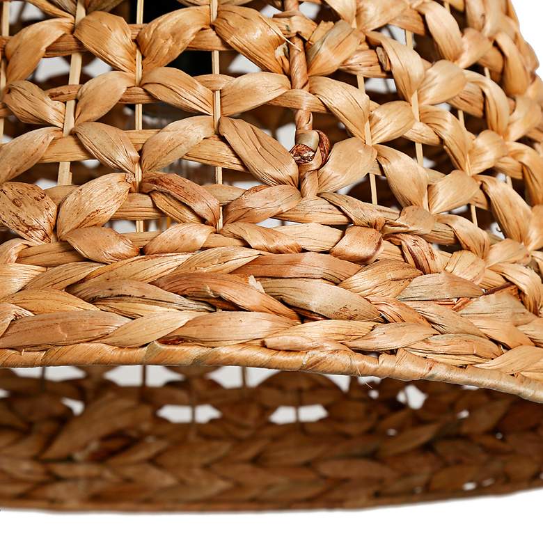 Image 7 LNC Lighting Holophankton 15" Wide Natural Rattan Dome Pendant Light more views