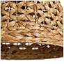 7_LNC Lighting Holophankton 15" Wide Natural Rattan Dome Pendant Light more views