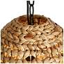 LNC Lighting Holophankton 15" Wide Natural Rattan Dome Pendant Light