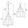 Thumbnail2 of LNC Lighting Libbaconion 14 1/4" Natural Rattan Pendant Light more views