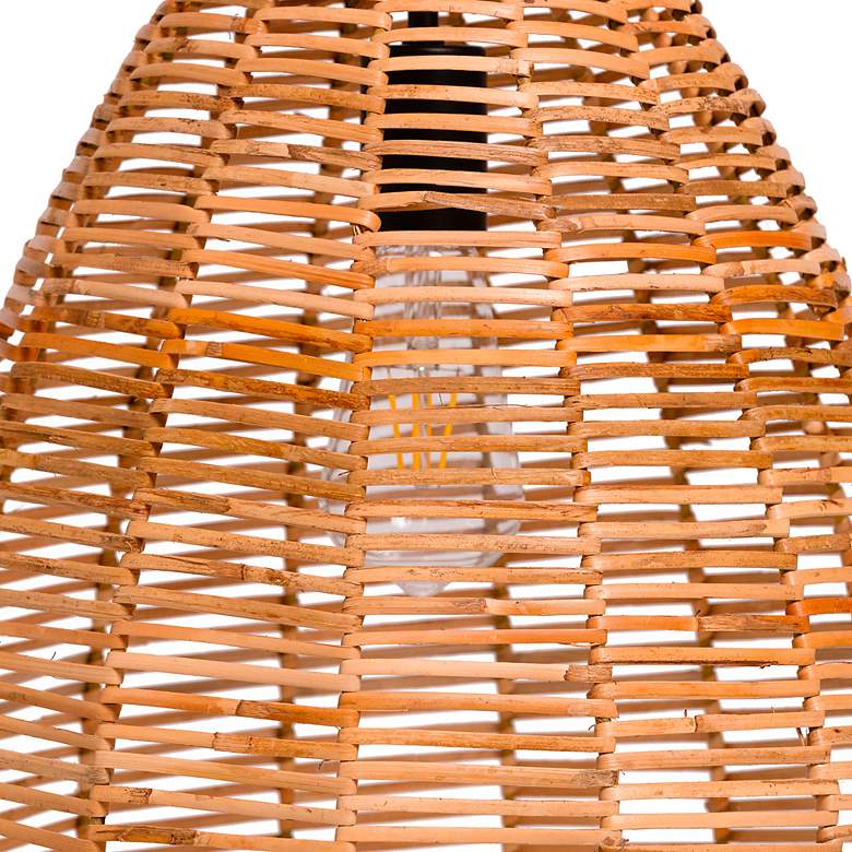 Image 7 LNC Lighting Libbaconion 14 1/4" Natural Rattan Pendant Light more views