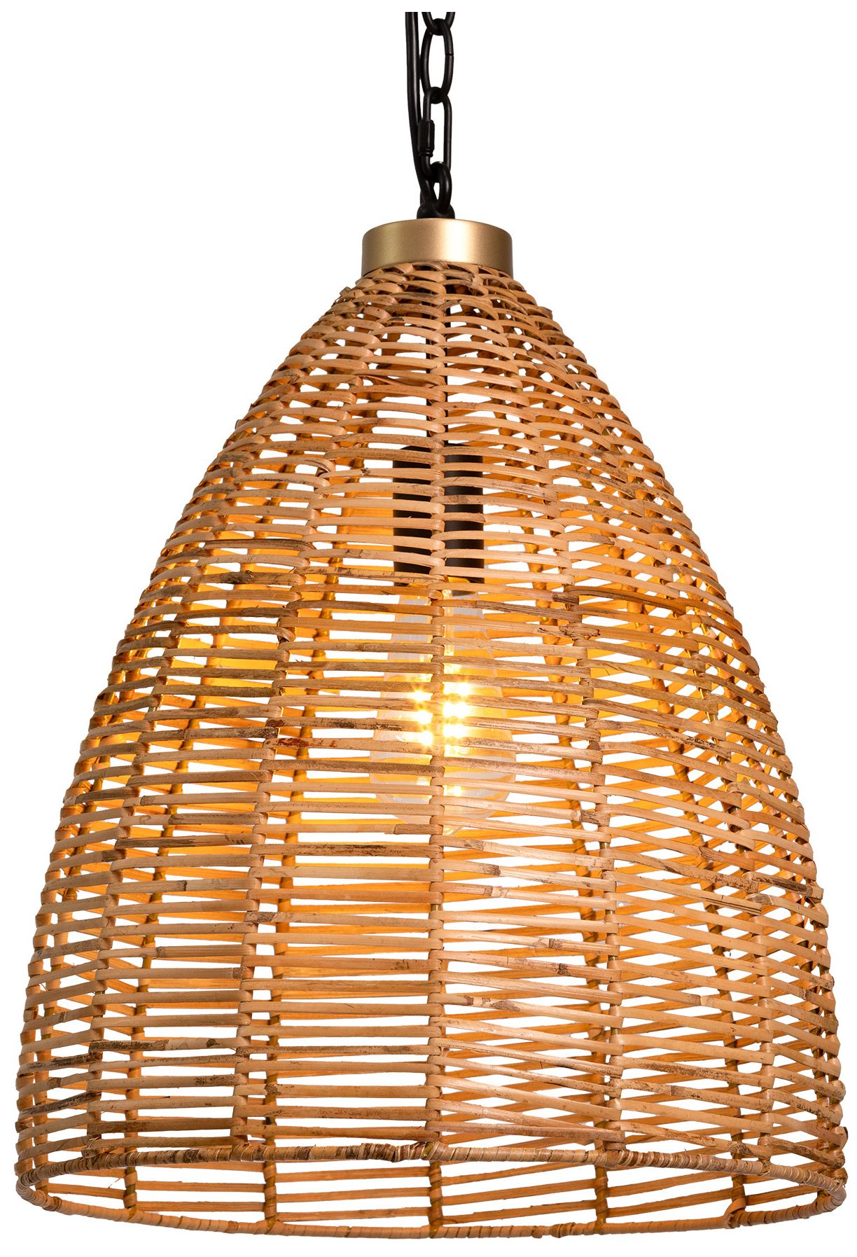 LNC Lighting Libbaconion 14 1/4" Natural Rattan Pendant Light Made to Order