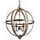 LNC Lighting Navejo 27" Wide Antique Wood 6-Light Globe Chandelier